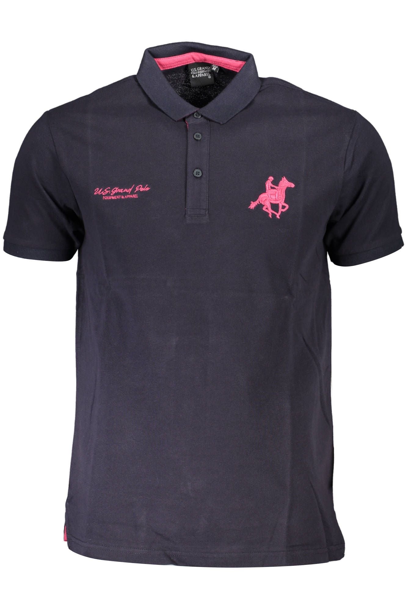 Blue Cotton Men Polo Shirt