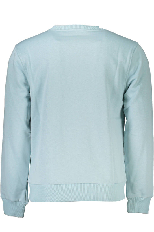 Light Blue Cotton Men Sweater