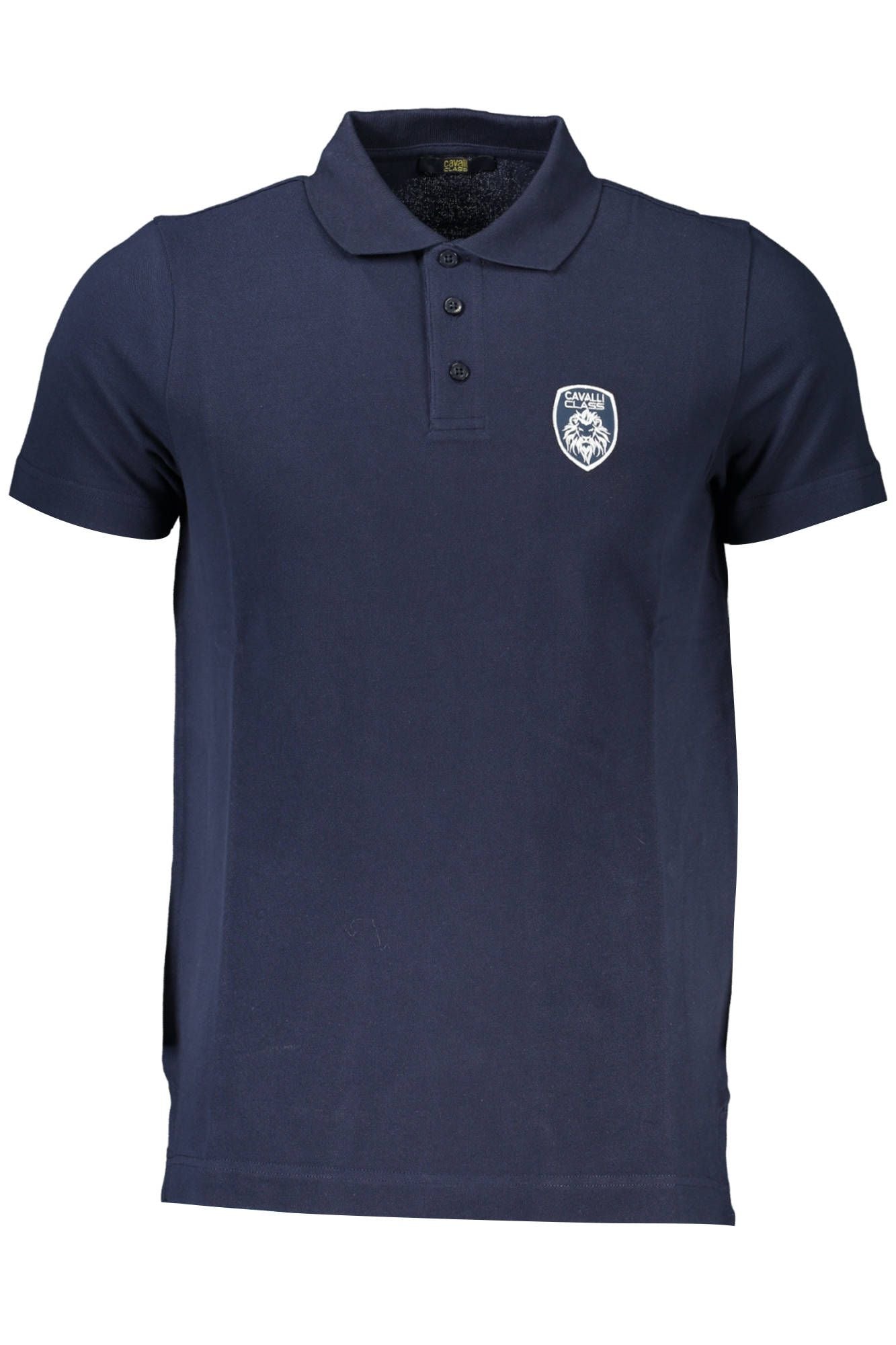 Blue Cotton Men Polo