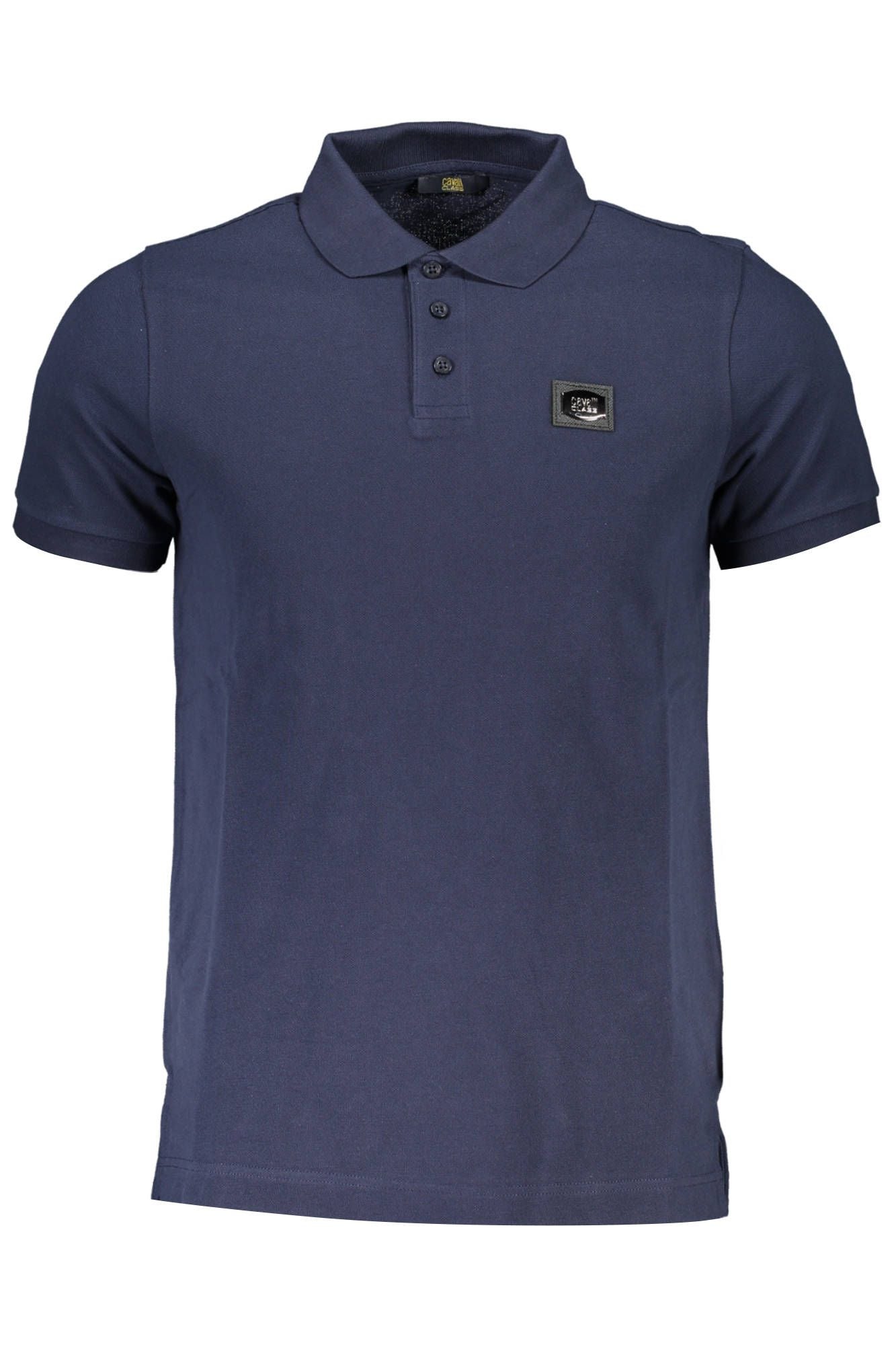 Blue Cotton Men Polo Shirt