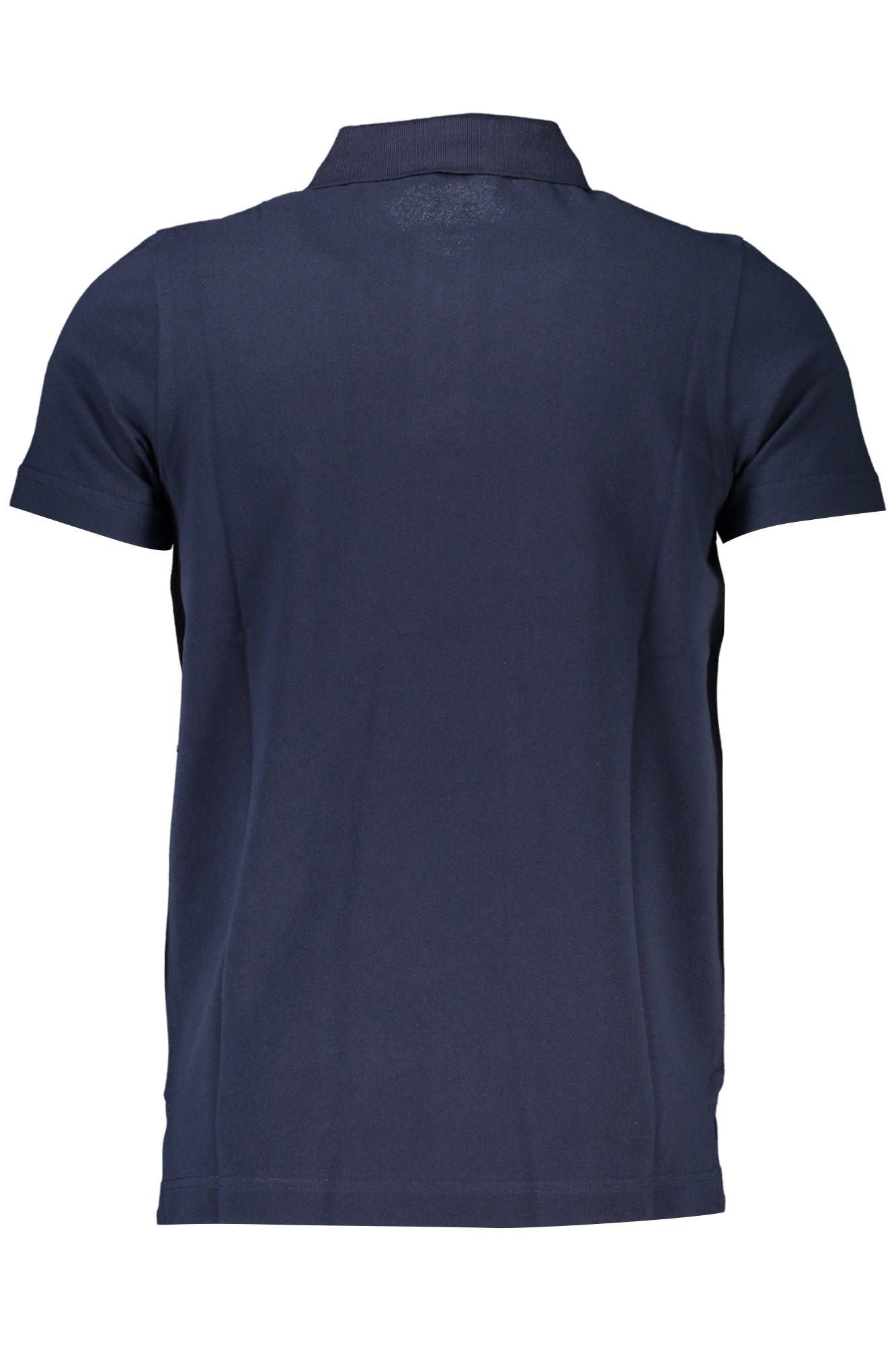 Blue Cotton Men Polo