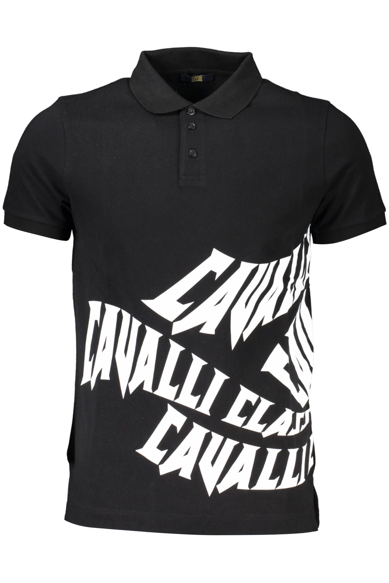 Black Cotton Men Polo Shirt