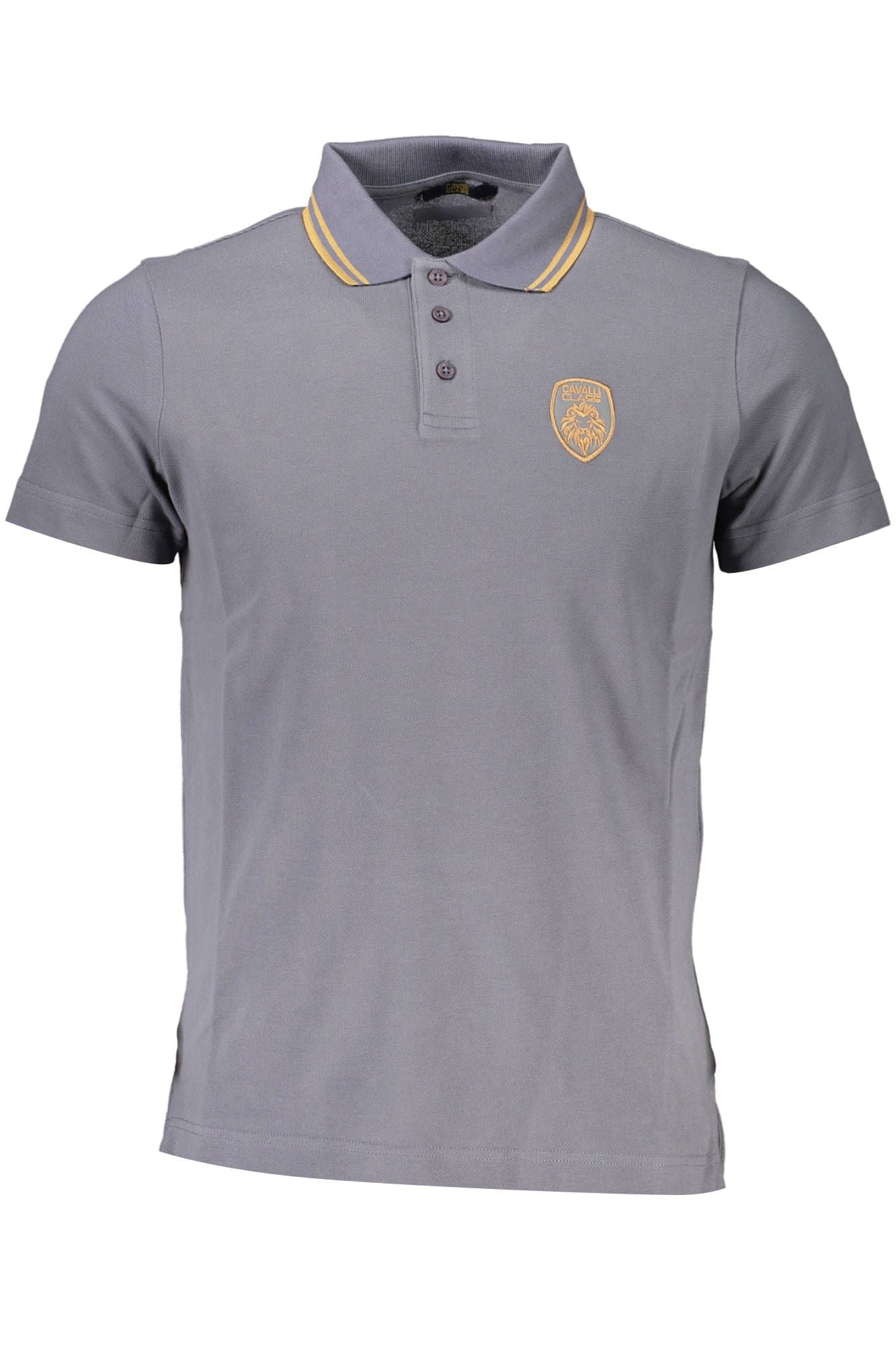 Gray Cotton Men Polo Shirt