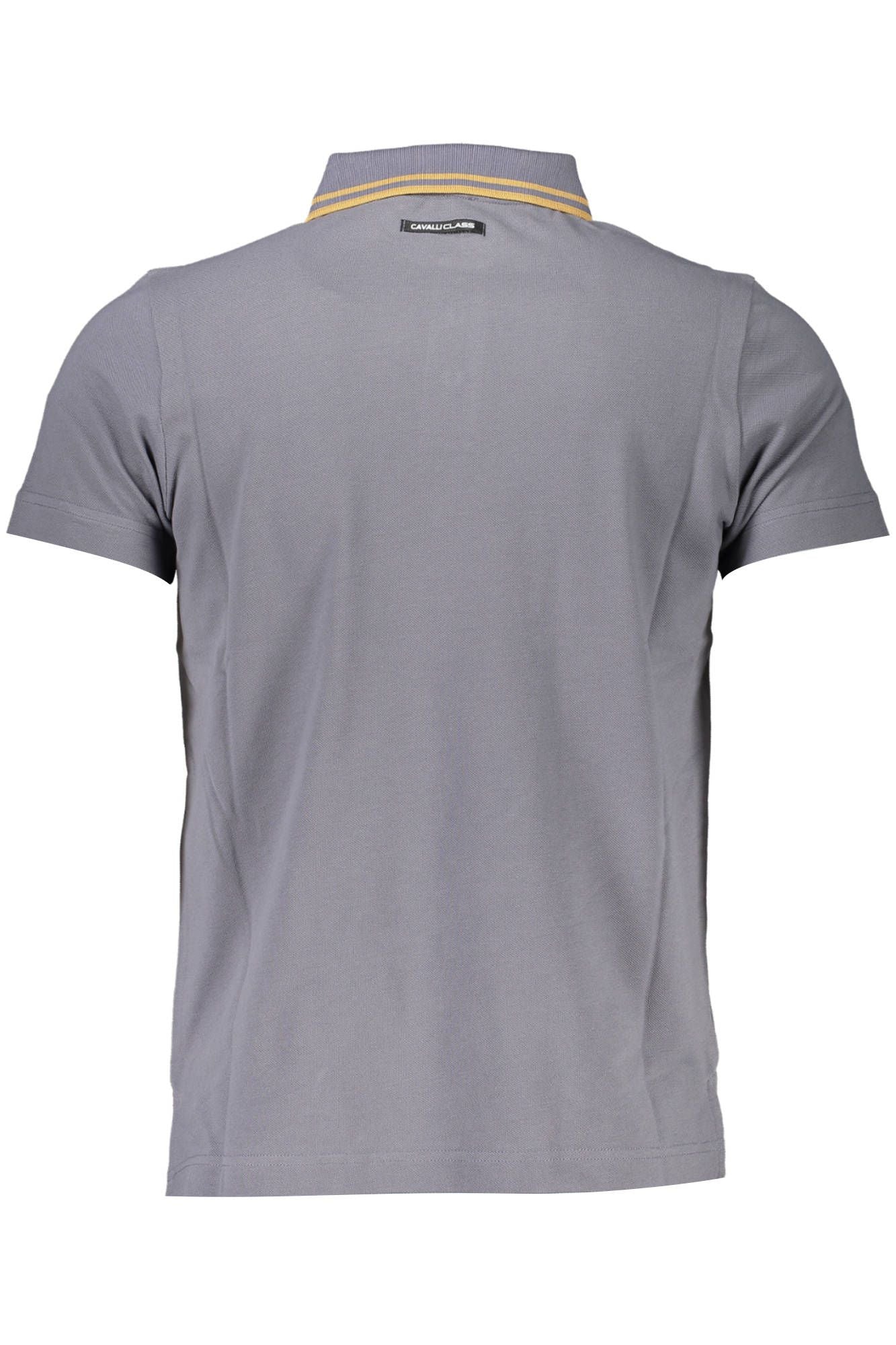 Gray Cotton Men Polo Shirt