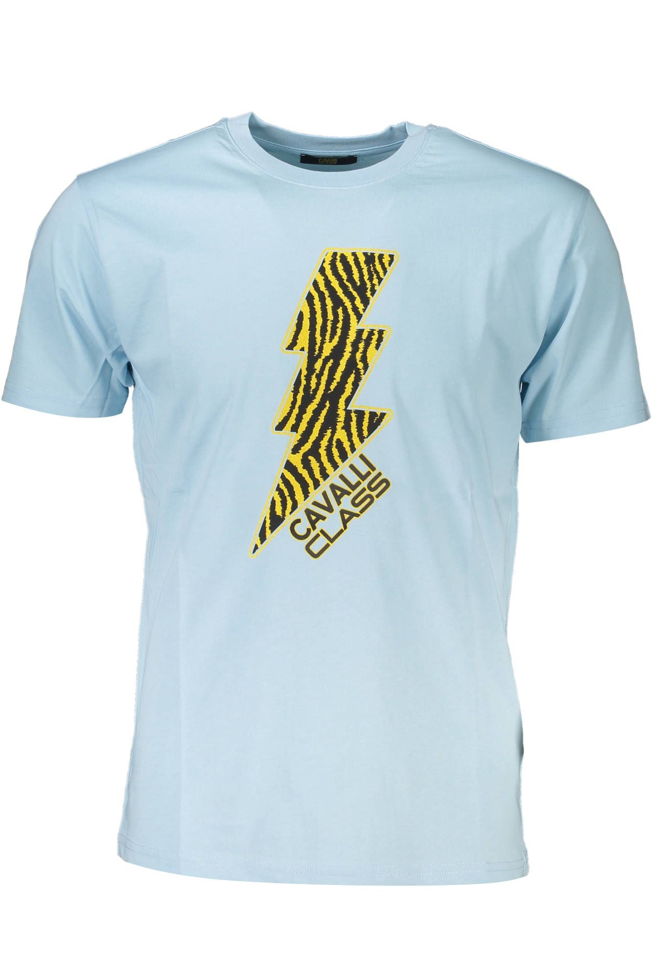 Light Blue Cotton Men T-Shirt