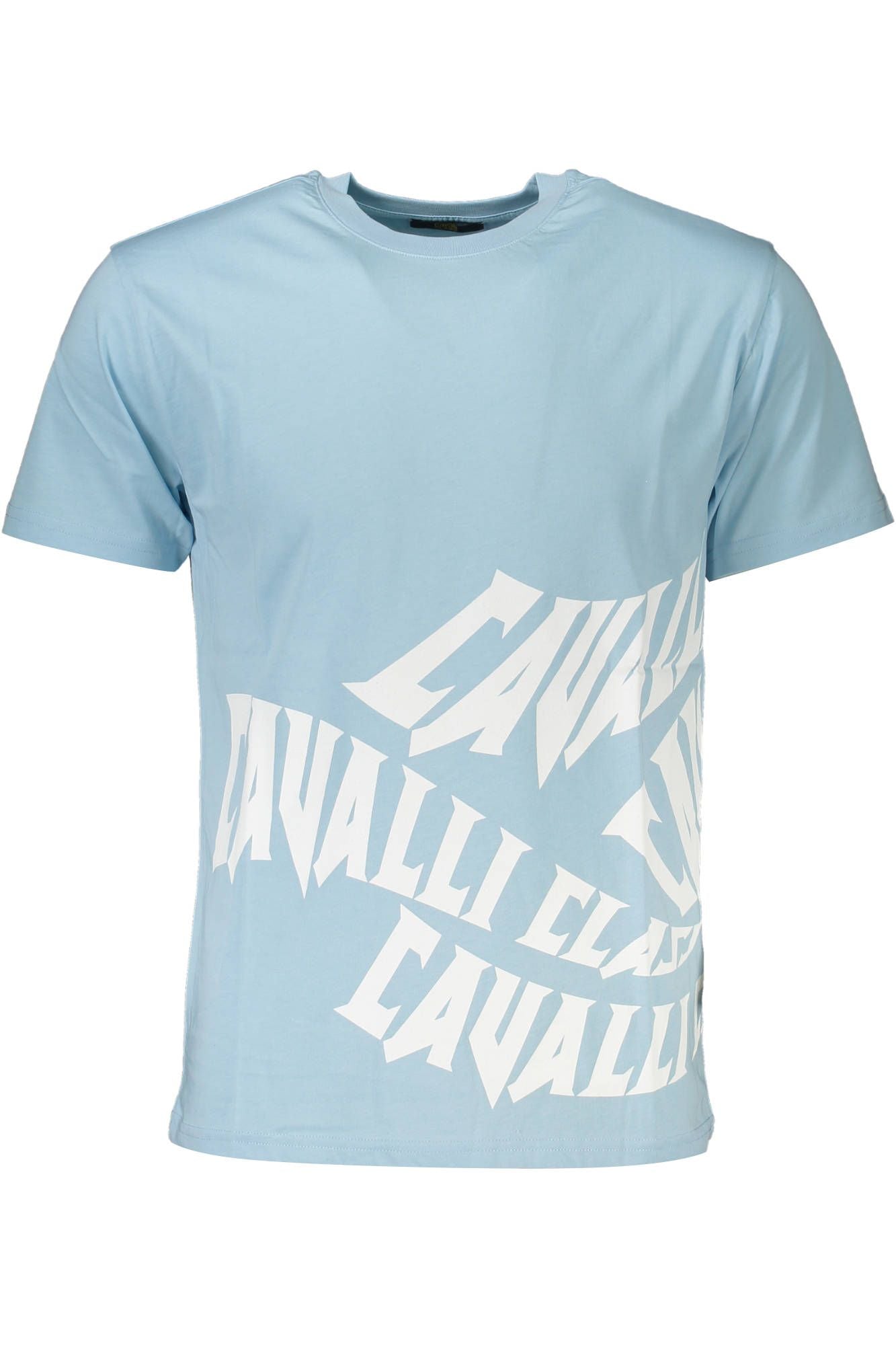 Light Blue Cotton Men T-Shirt