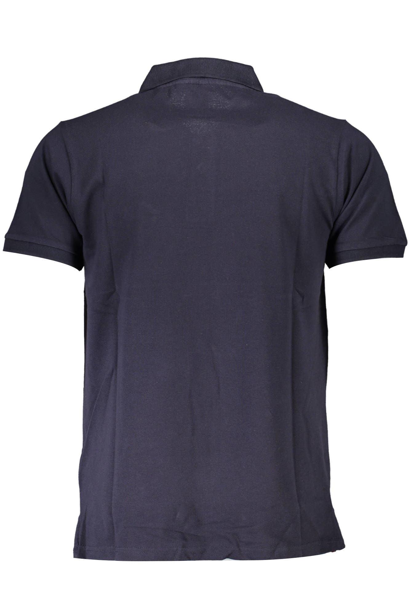 Blue Cotton Men Polo Shirt