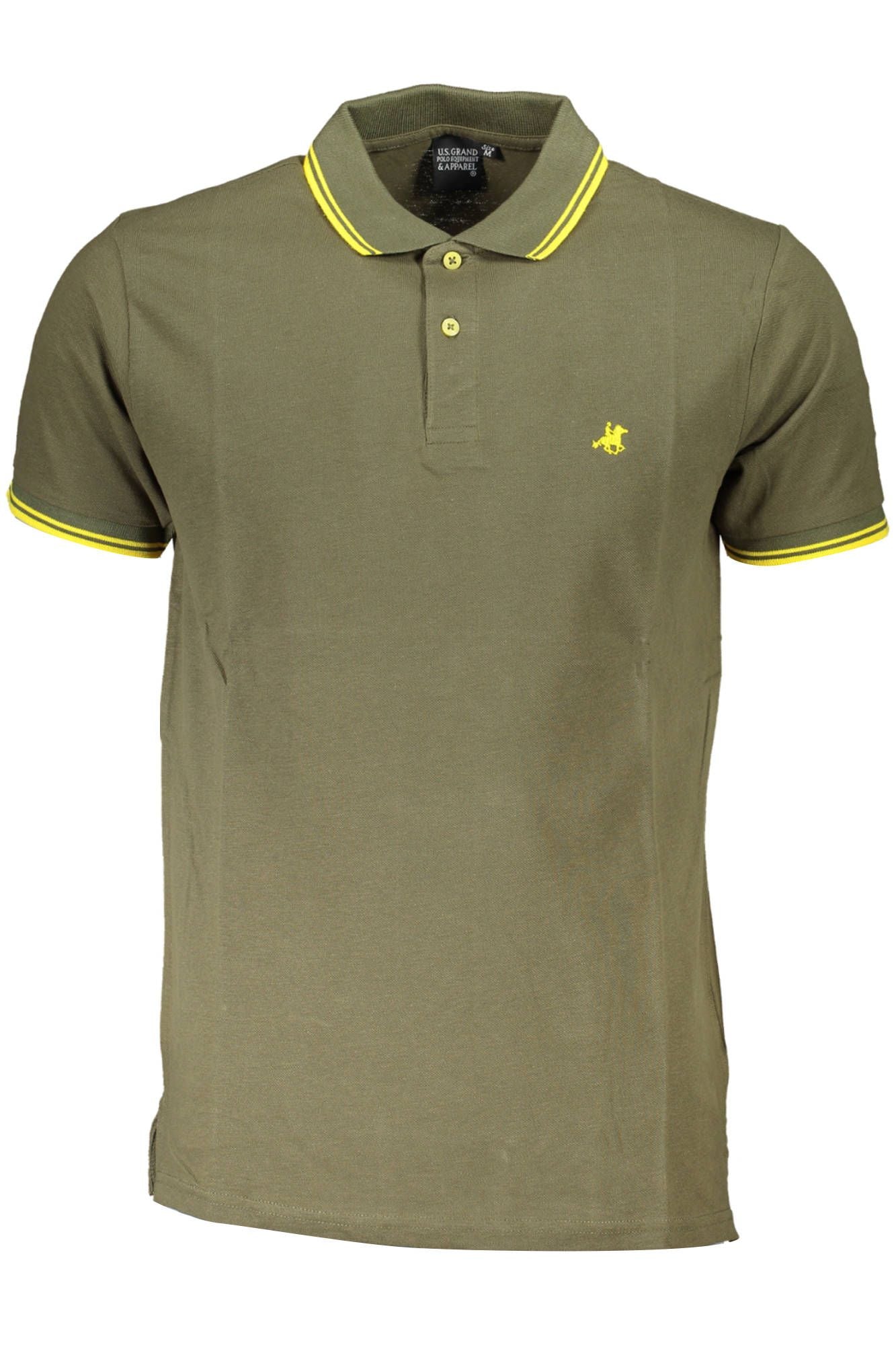 Green Cotton Men Polo Shirt