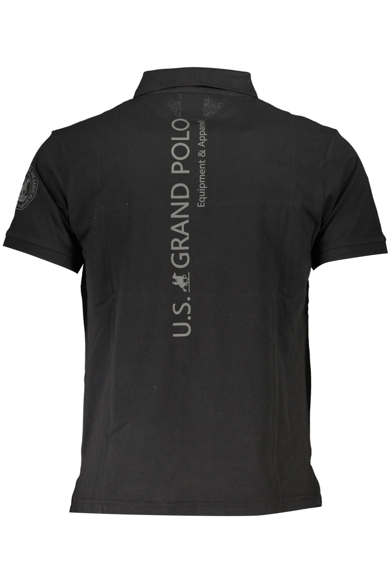 Black Cotton Men Polo Shirt