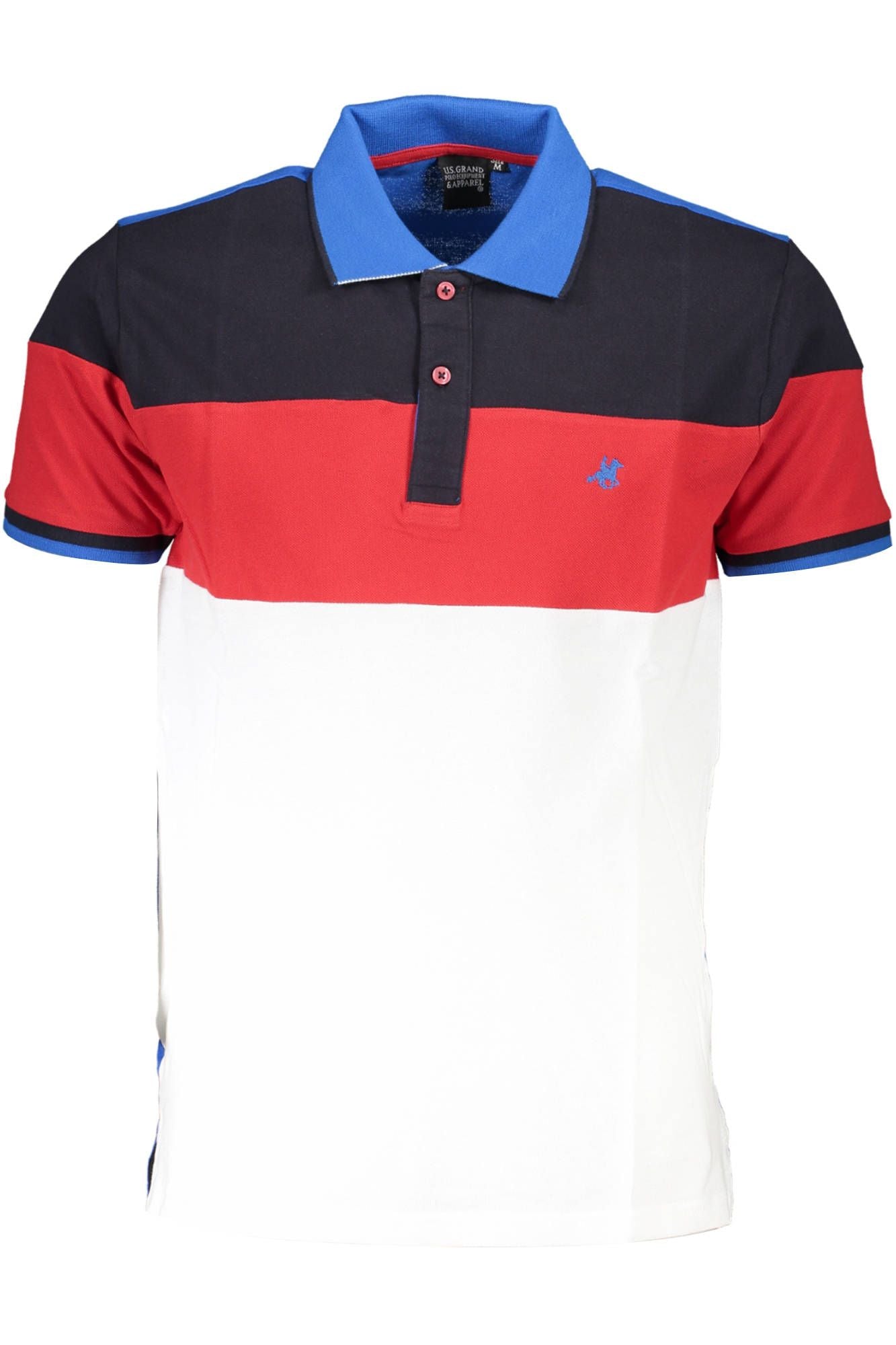 Blue Cotton Men Polo Shirt
