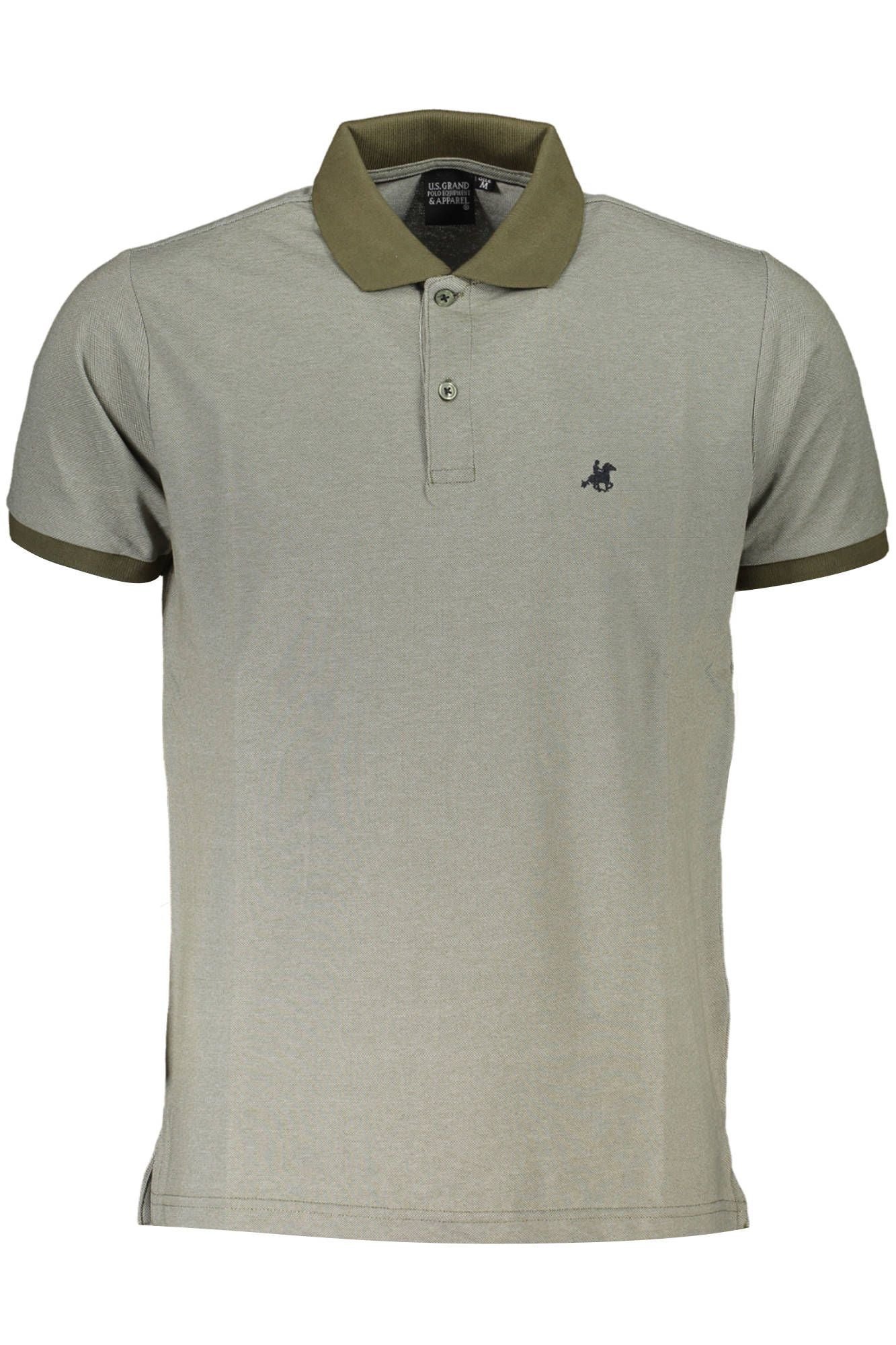 Green Cotton Men Polo Shirt