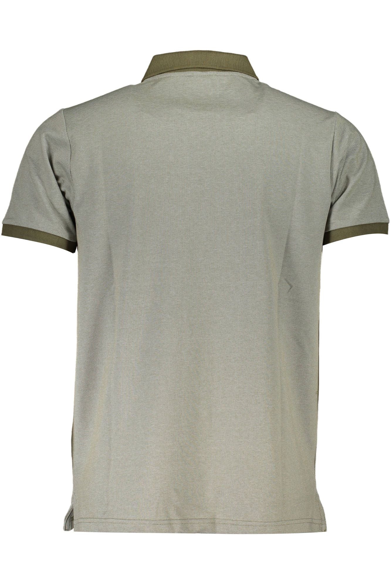 Green Cotton Men Polo Shirt