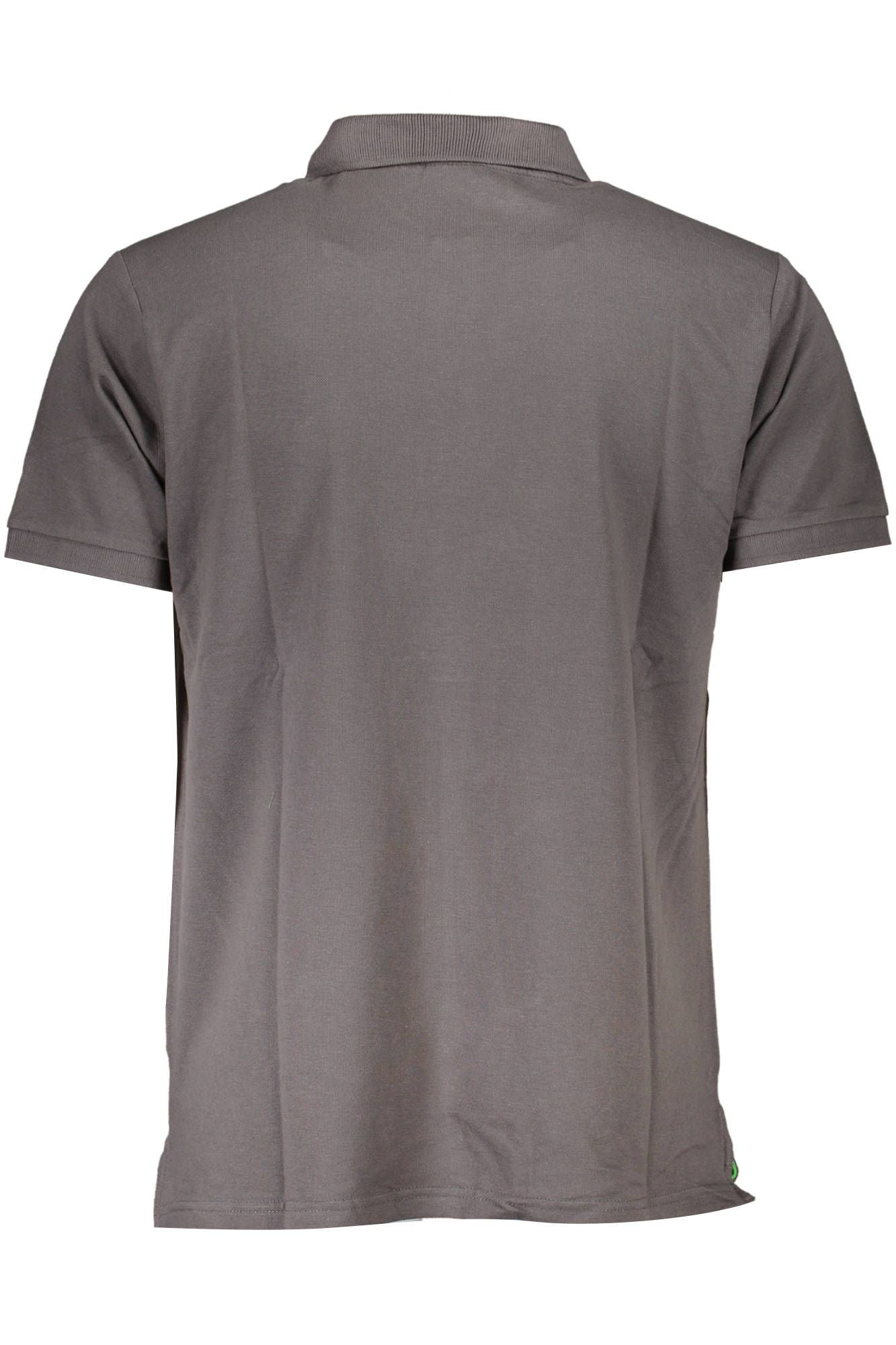 Gray Cotton Men Polo Shirt