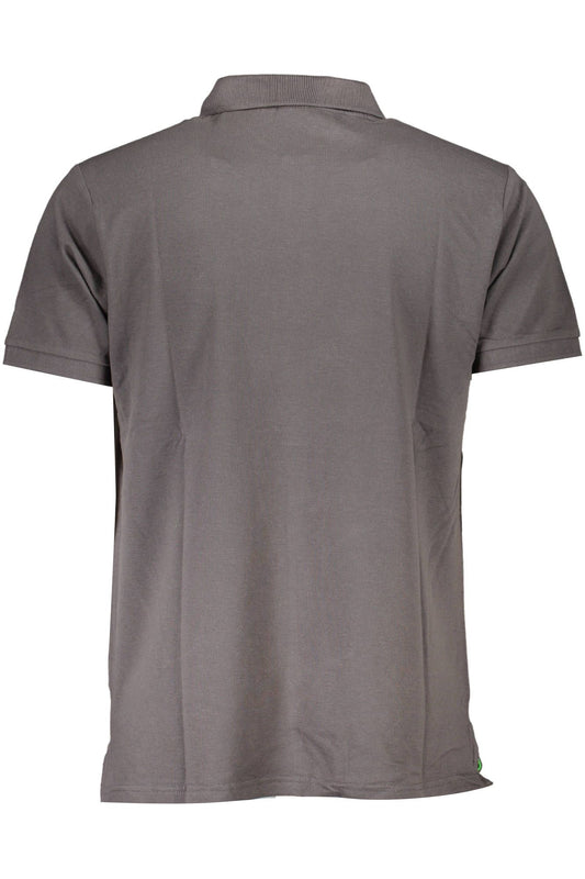 Gray Cotton Men Polo Shirt