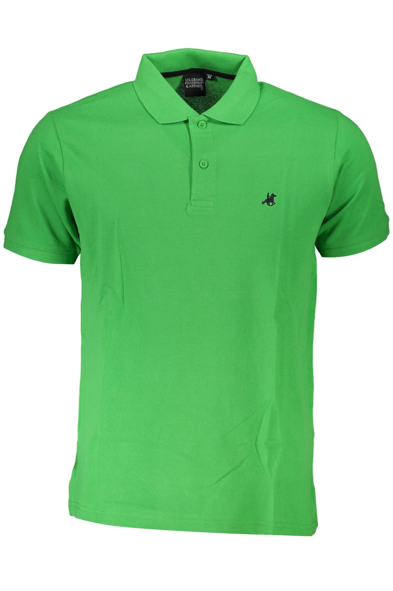 Green Cotton Men Polo Shirt