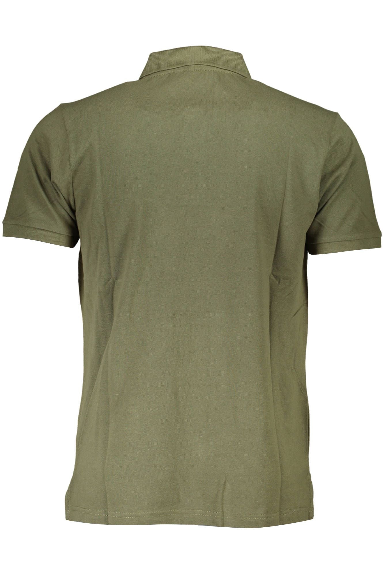 Green Cotton Men Polo Shirt