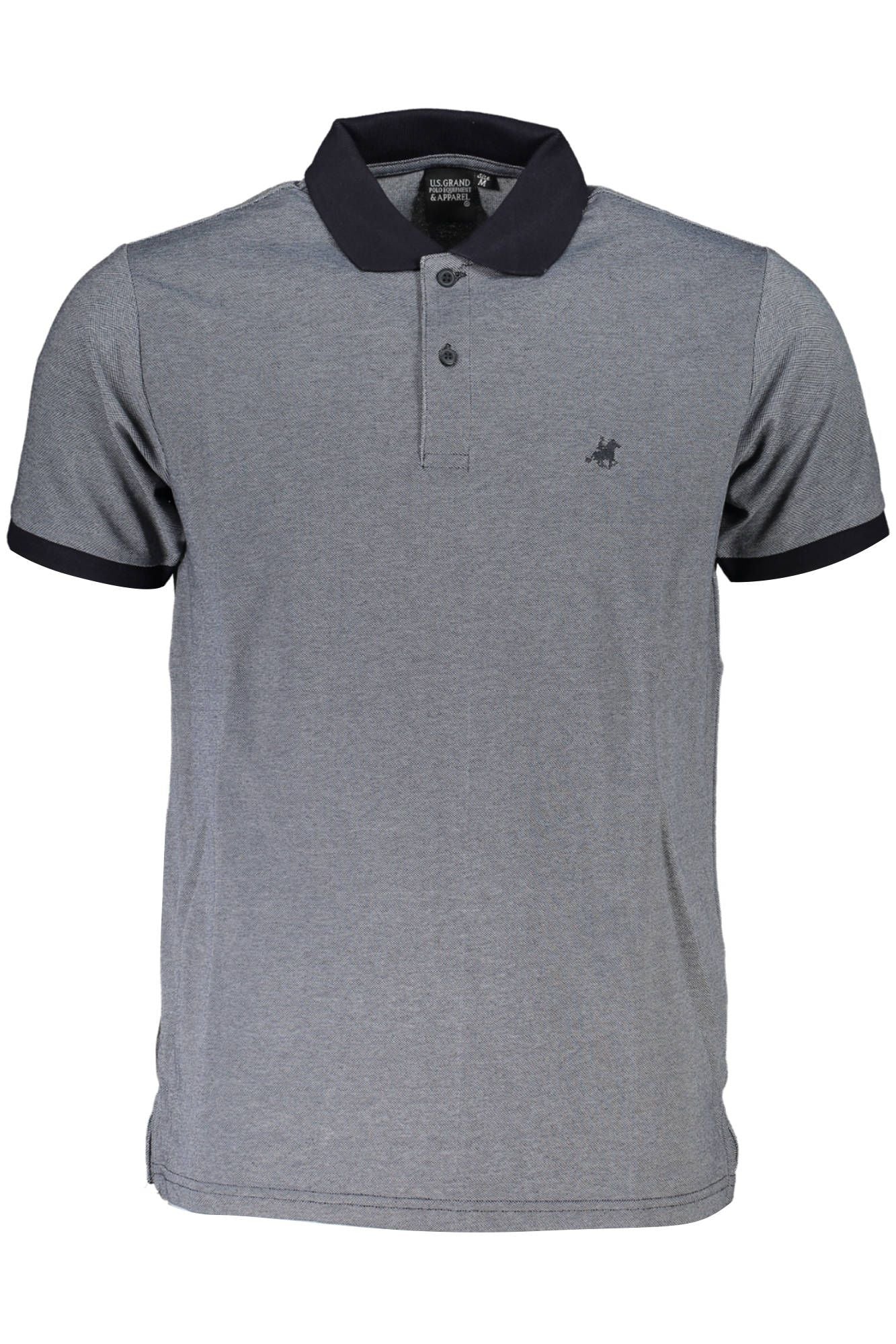 Blue Cotton Men Polo Shirt