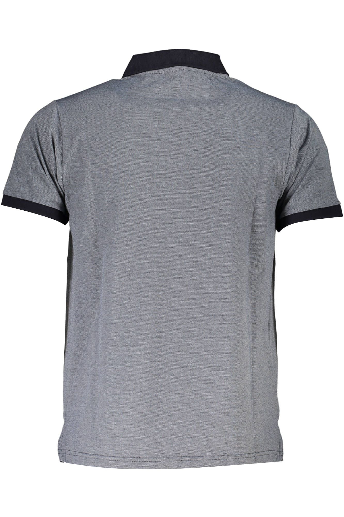 Blue Cotton Men Polo Shirt