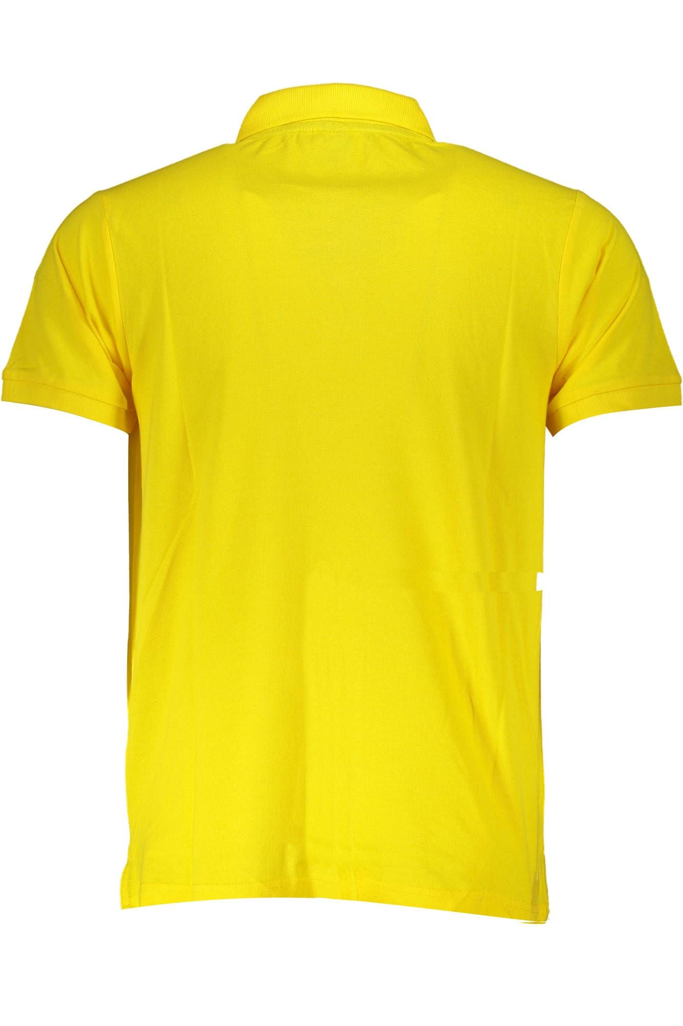 Yellow Cotton Men Polo Shirt