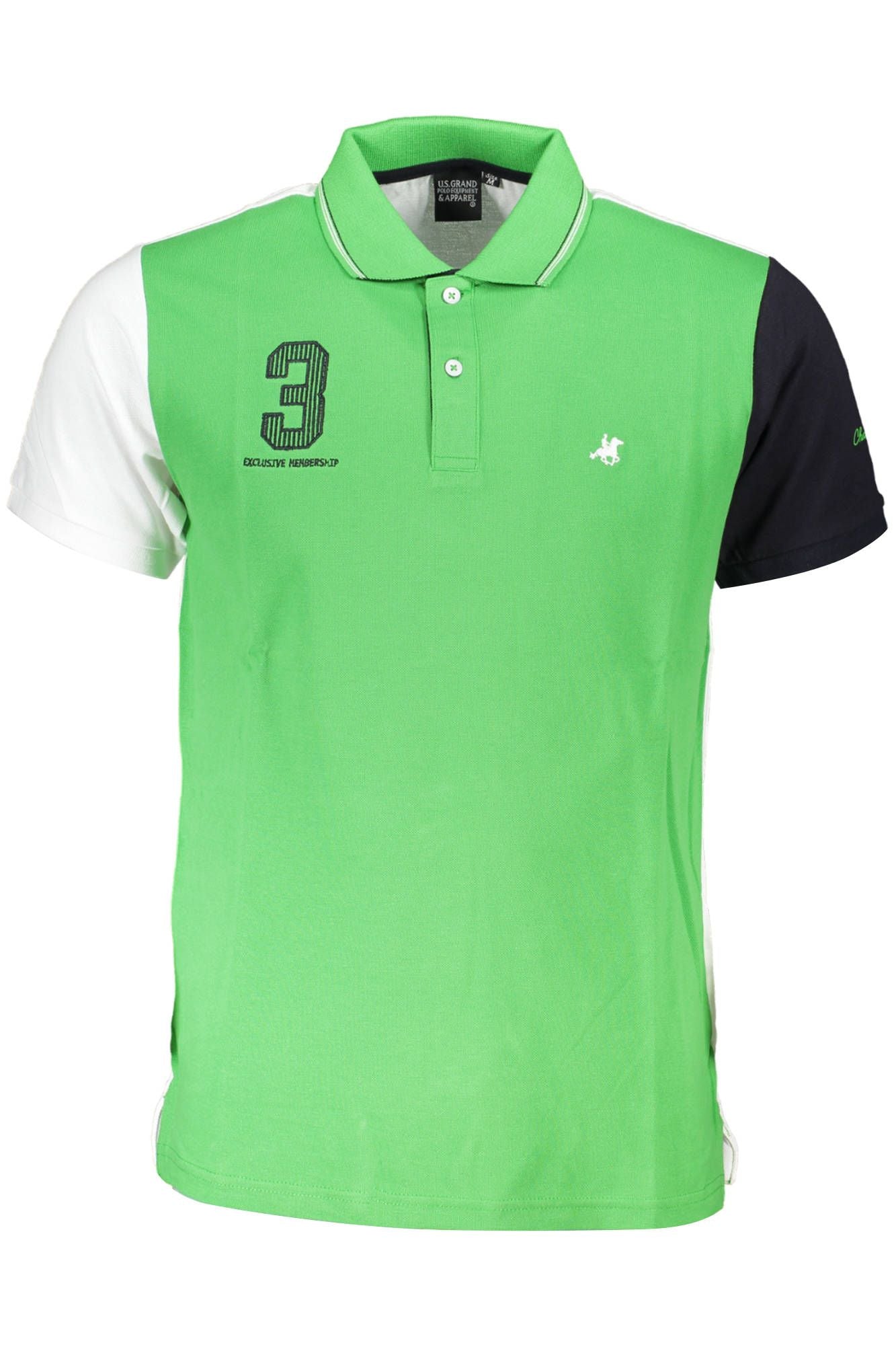Green Cotton Men Polo Shirt