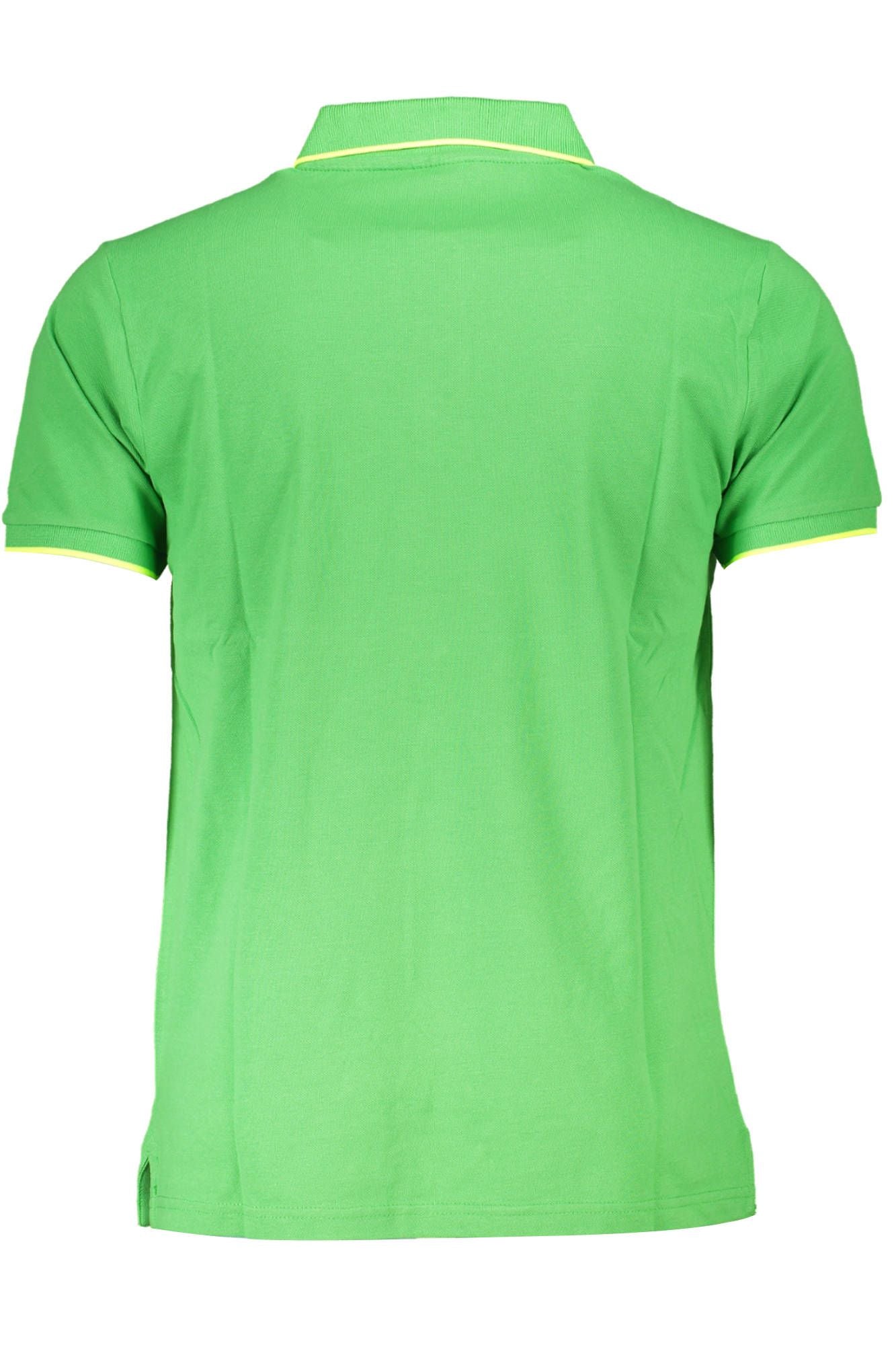 Green Cotton Men Polo Shirt
