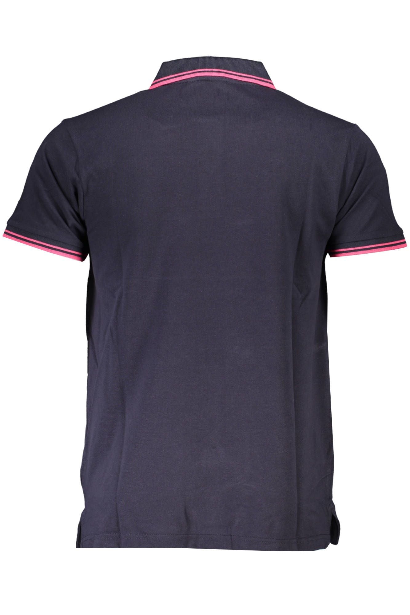 Blue Cotton Men Polo Shirt
