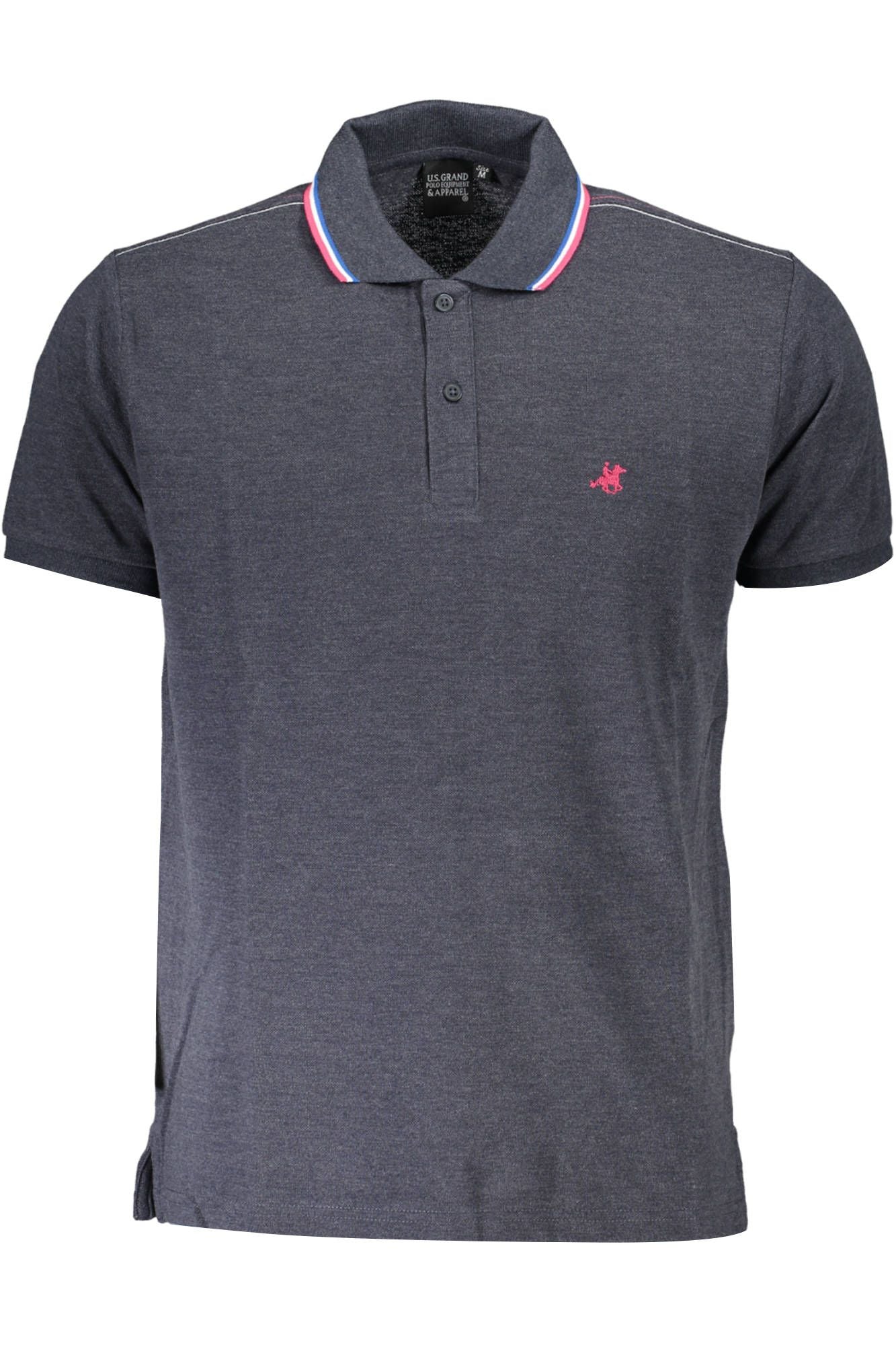 Blue Cotton Men Polo Shirt
