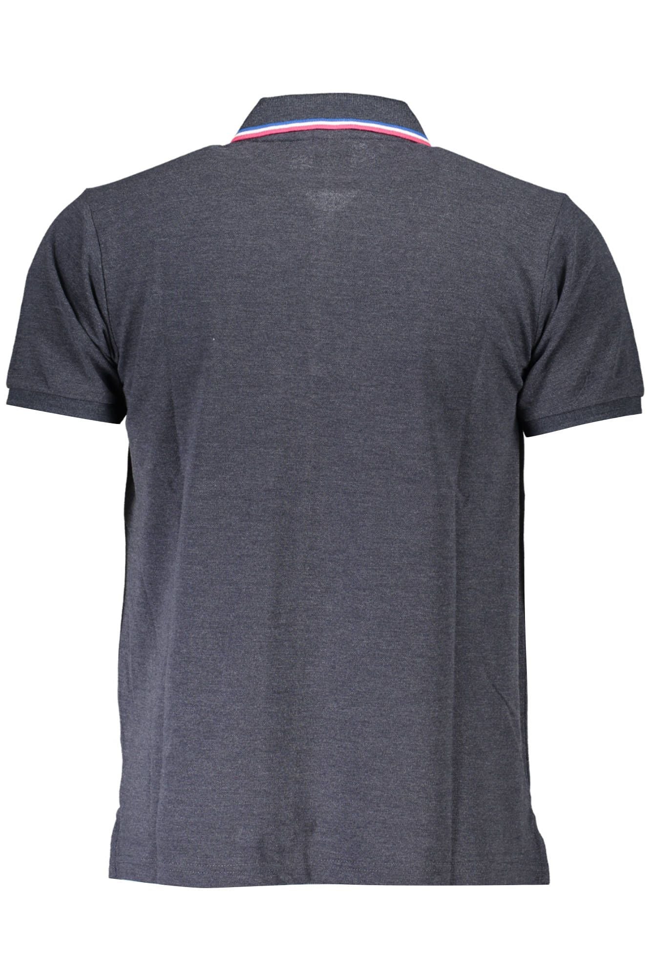 Blue Cotton Men Polo Shirt