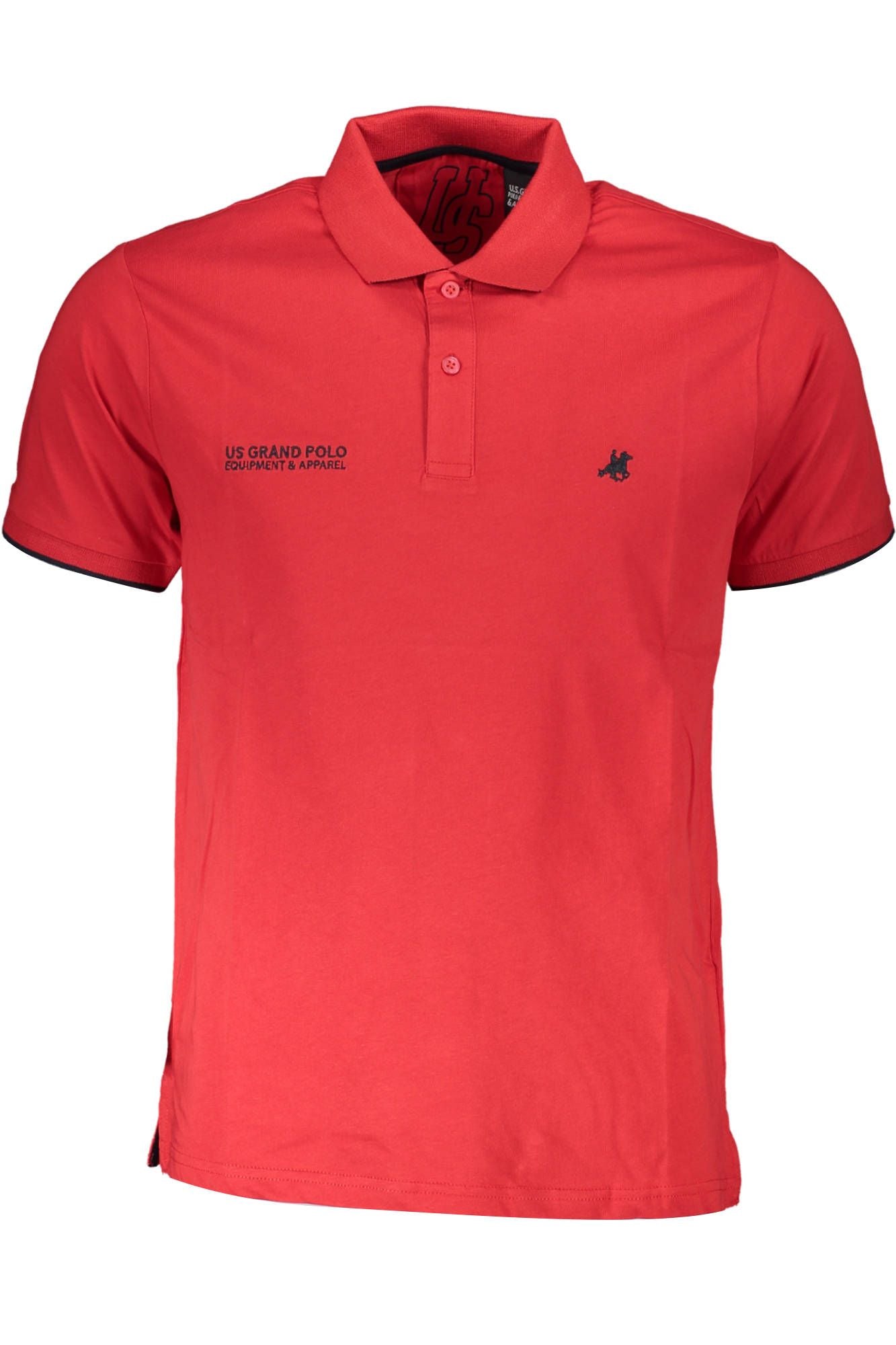 Red Cotton Men Polo Shirt