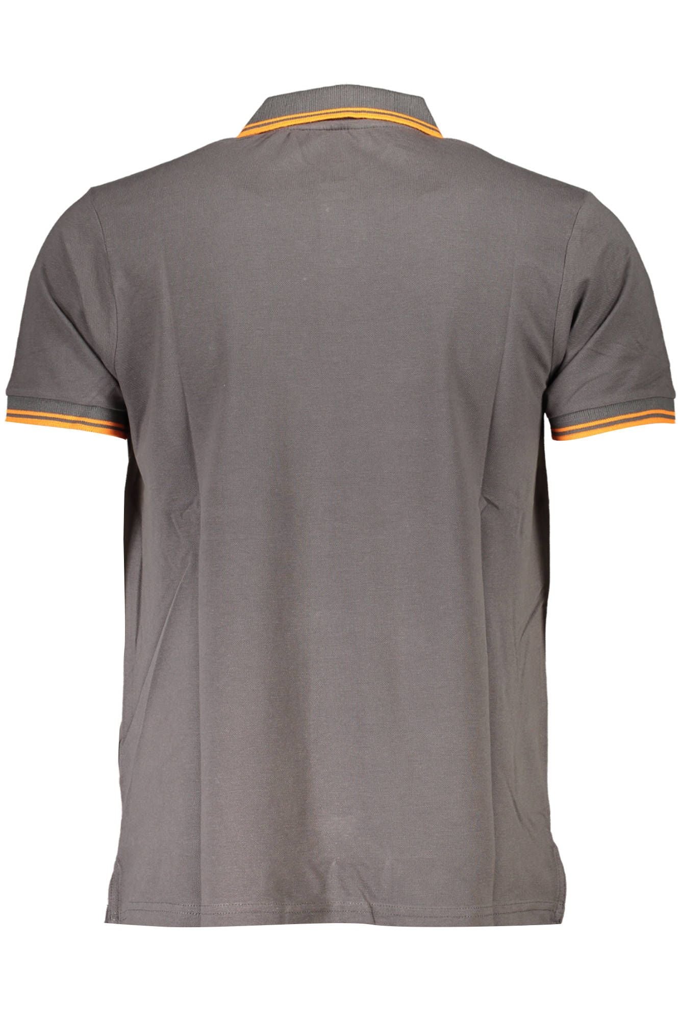 Gray Cotton Men Polo Shirt