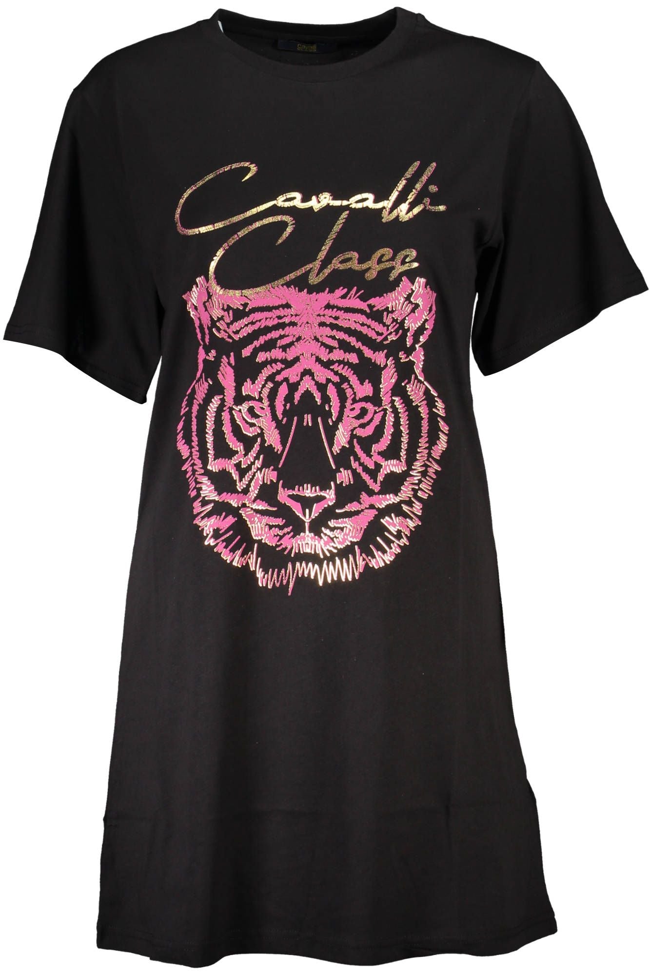 Black Cotton Women T-Shirt