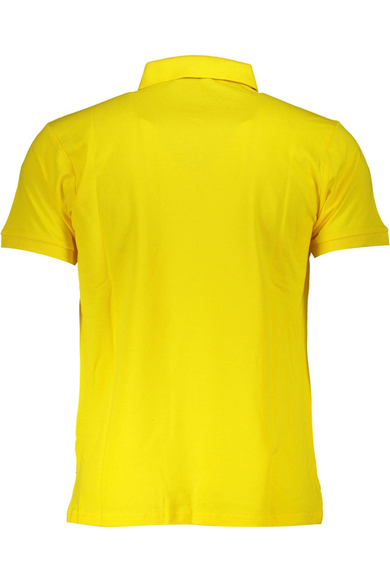 Yellow Cotton Men Polo Shirt
