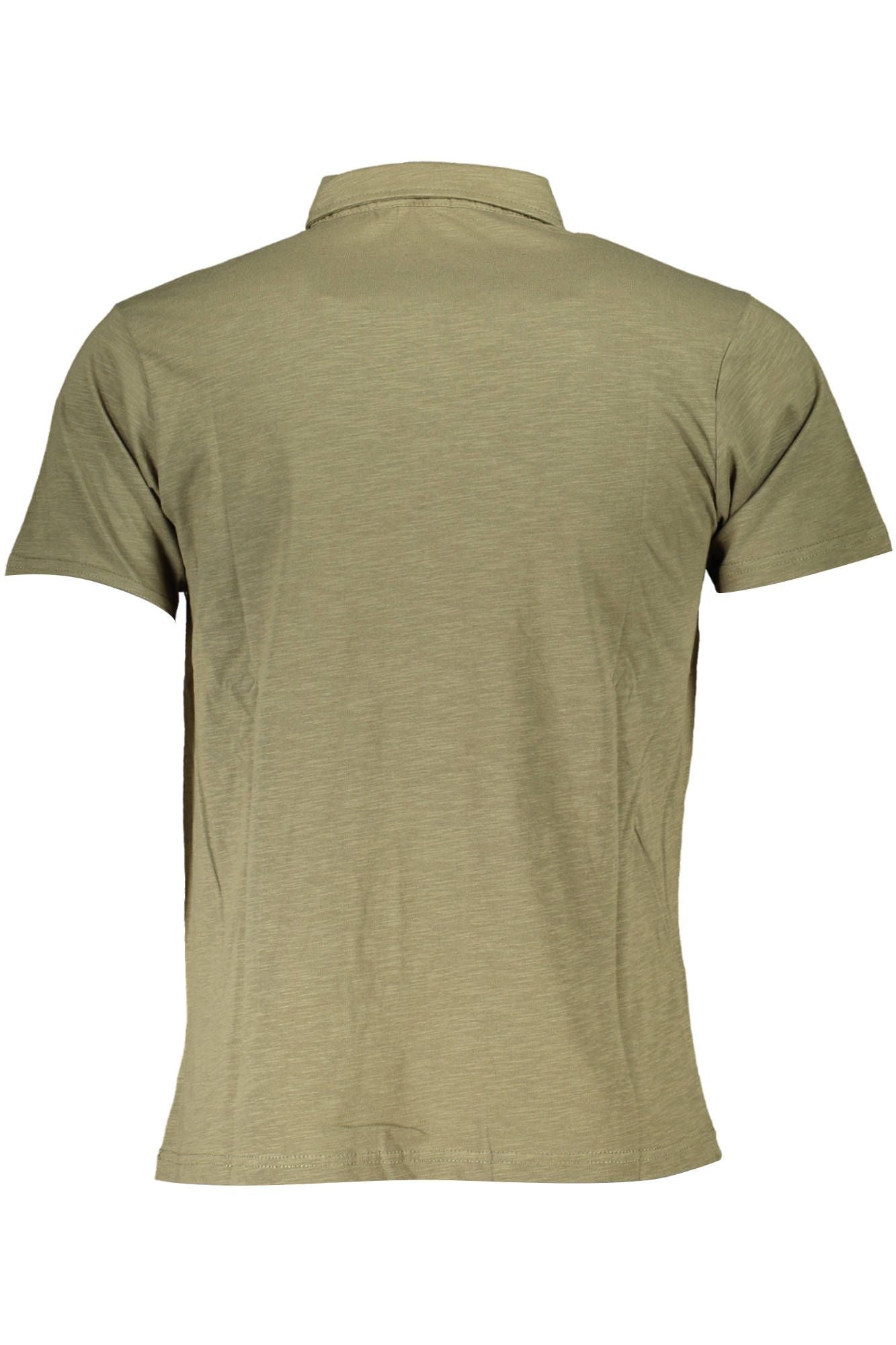 Green Cotton Men Polo Shirt