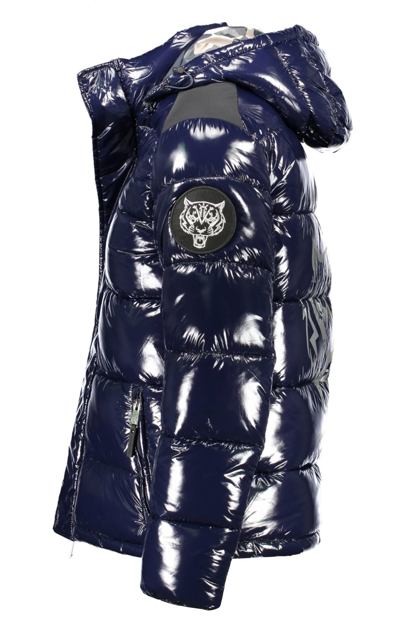 Blue Polyester Men Jacket