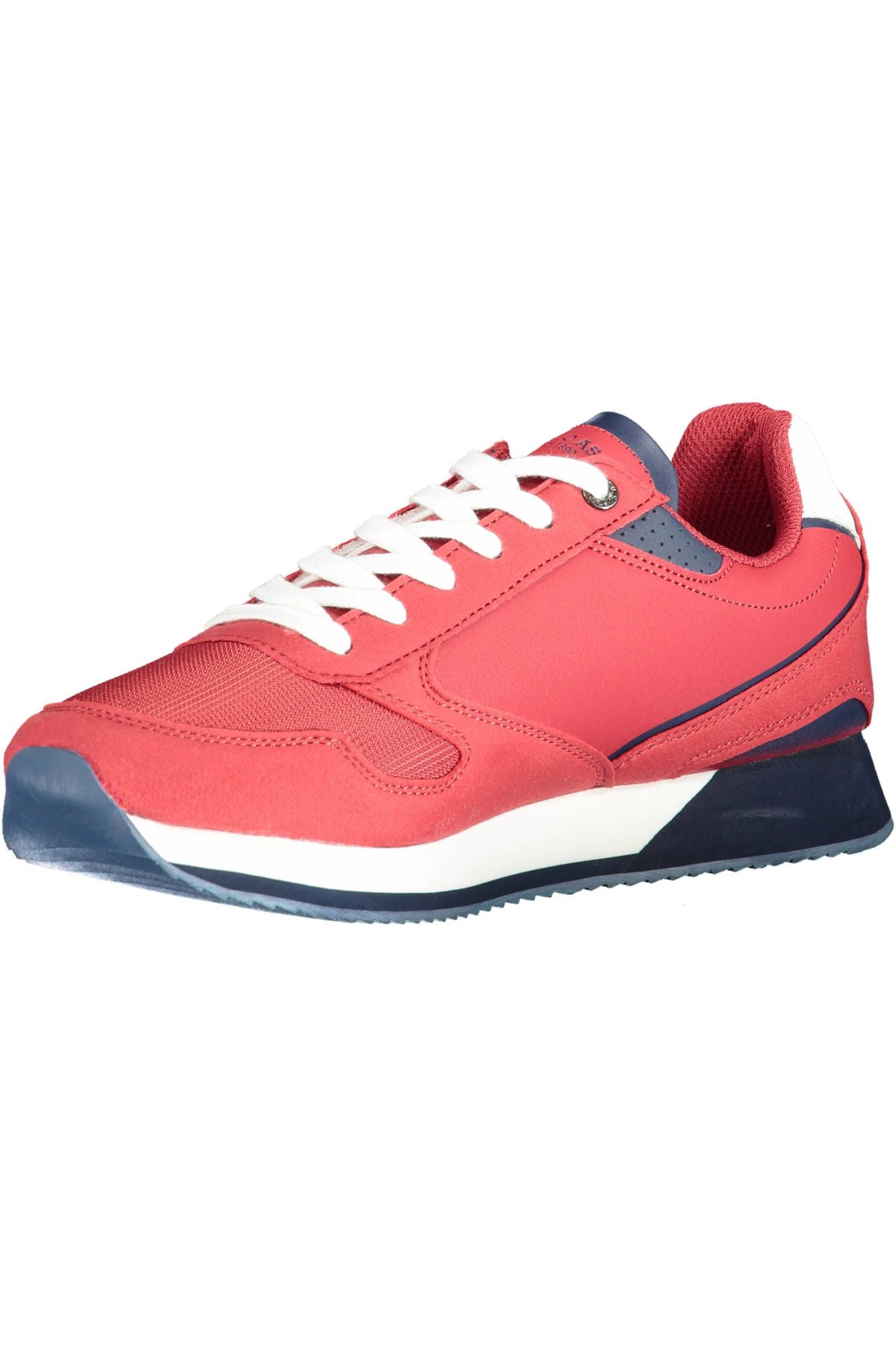 Red Polyester Mens Sneaker