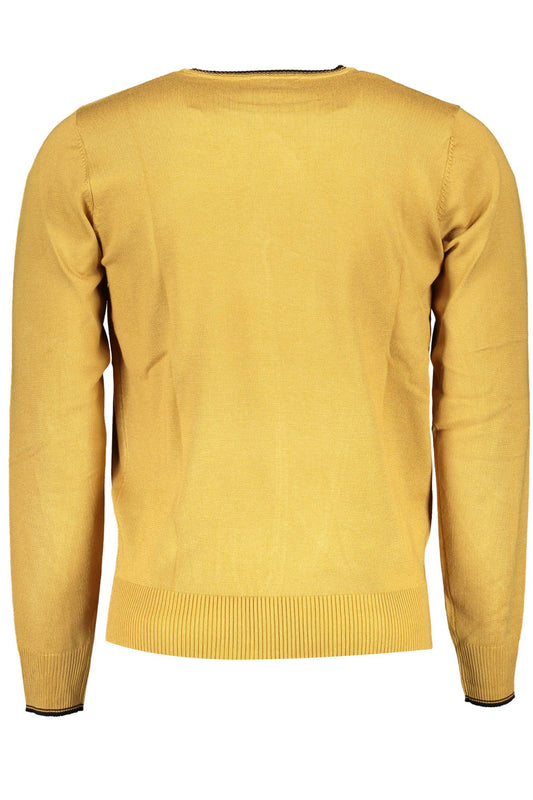 Yellow Nylon Men Sweater