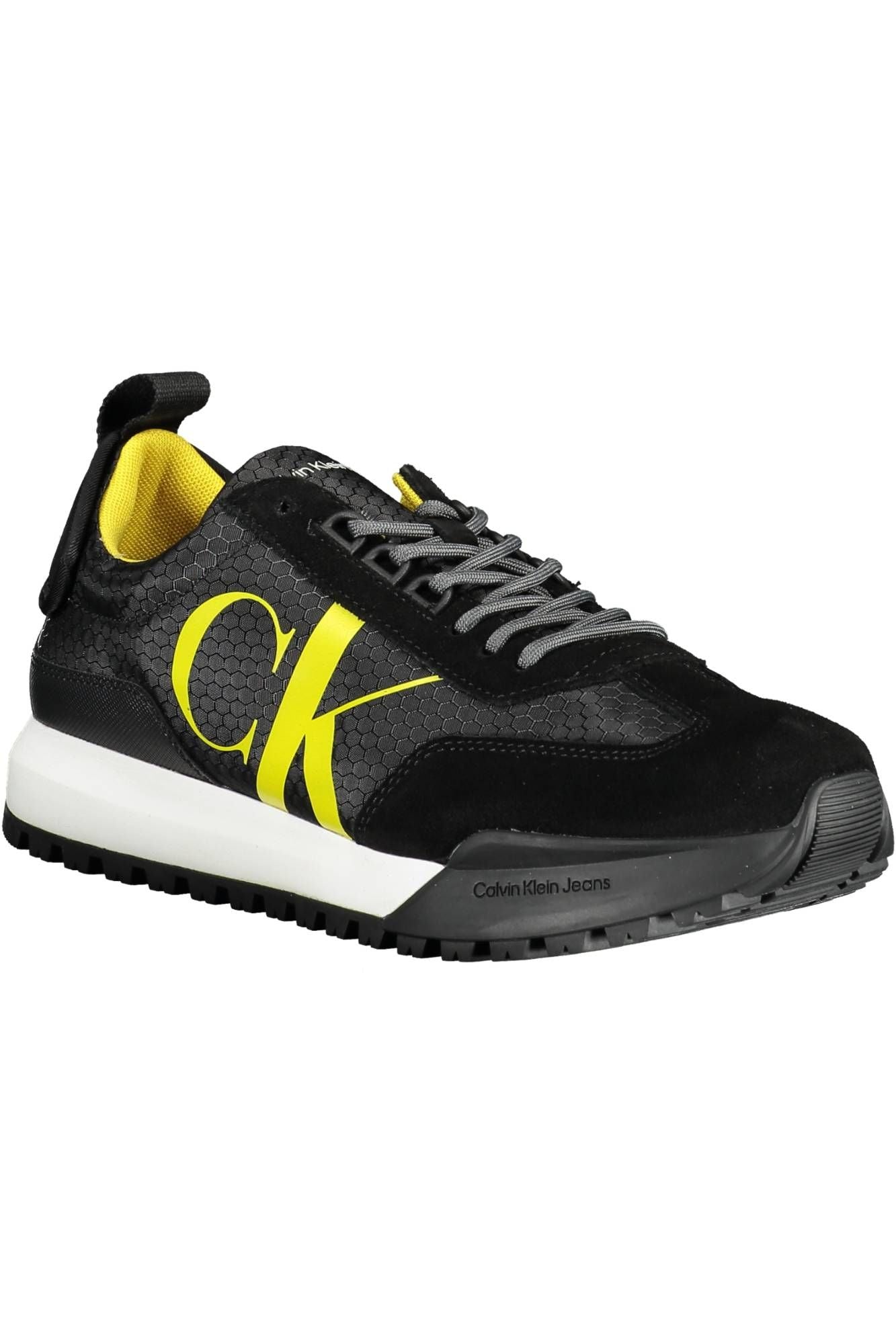 Black Polyester Men Sneaker