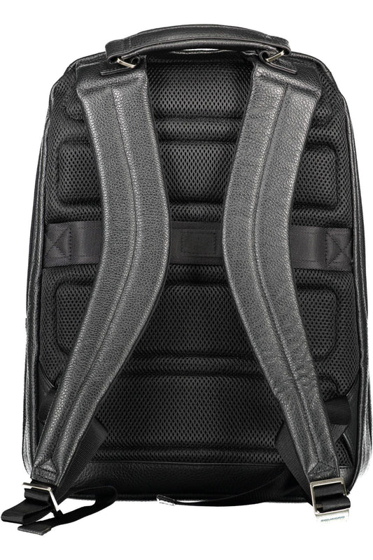 Black Nylon Men Backpack