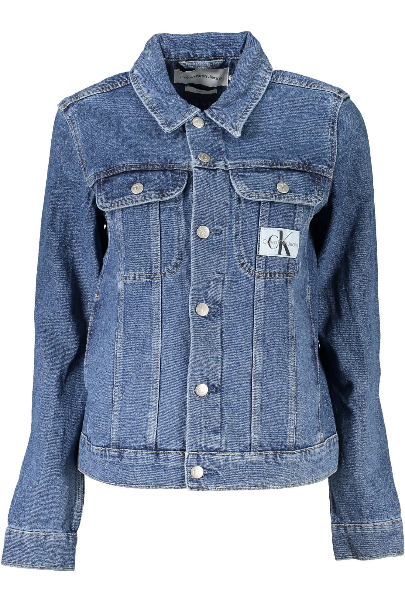 Blue Cotton Women Jacket