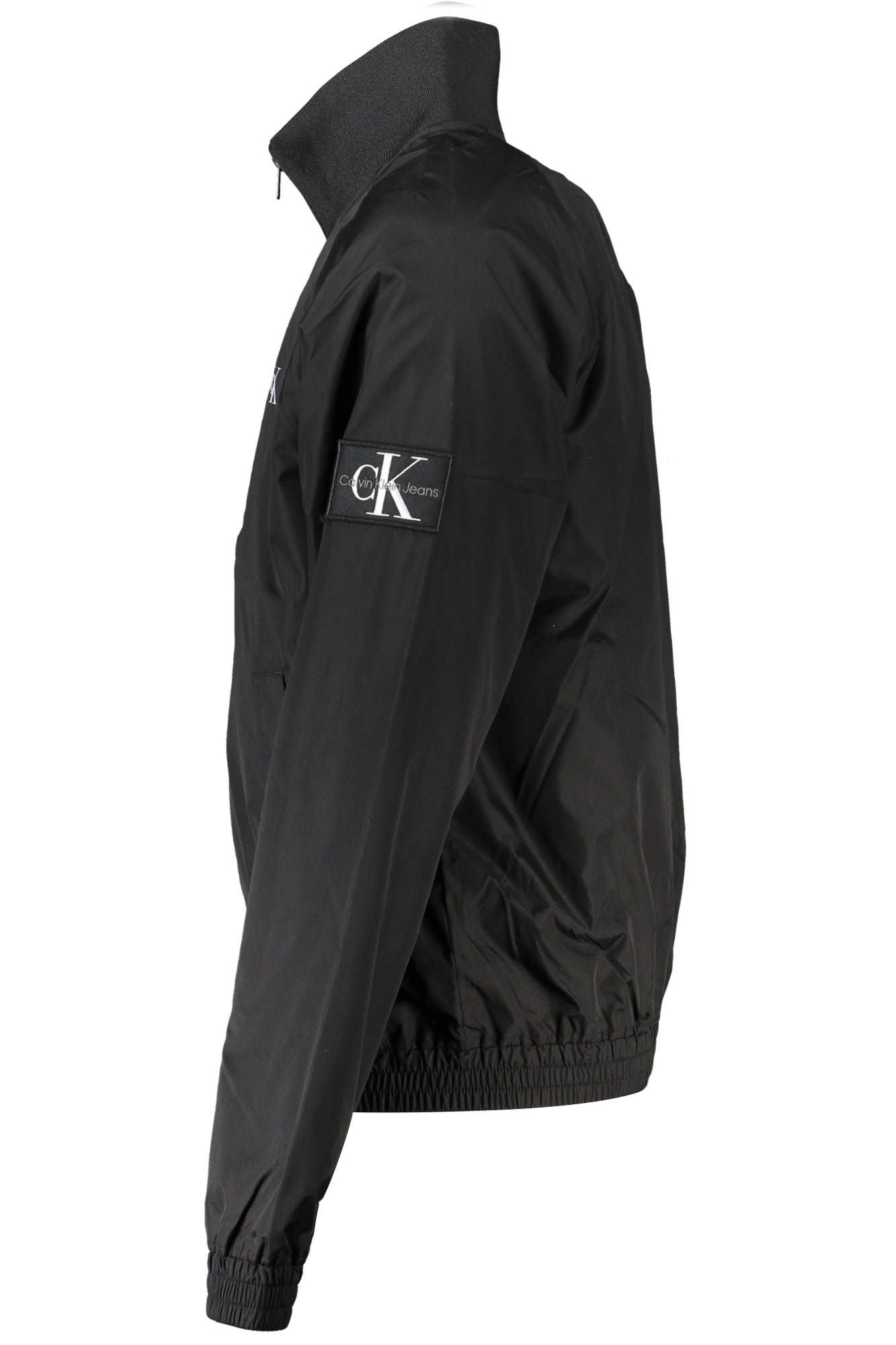 Black Polyester Men Jacket