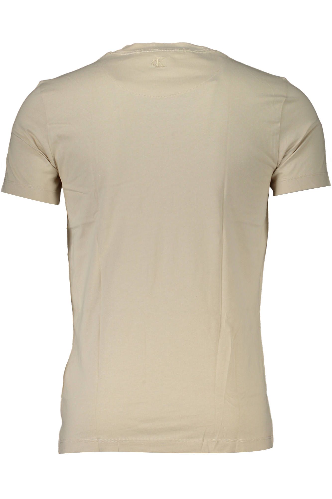 Beige Cotton Men T-Shirt