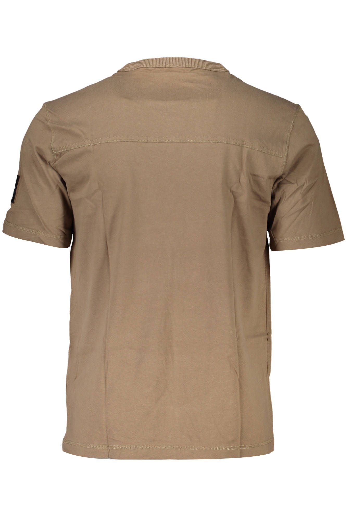 Beige Cotton Men T-Shirt