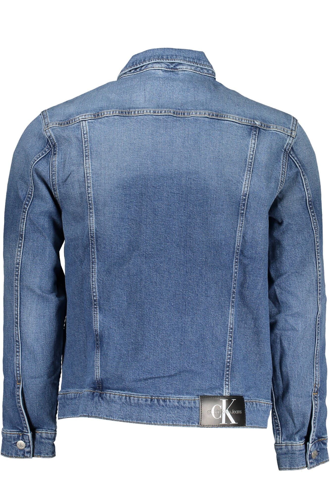 Blue Cotton Men Jacket