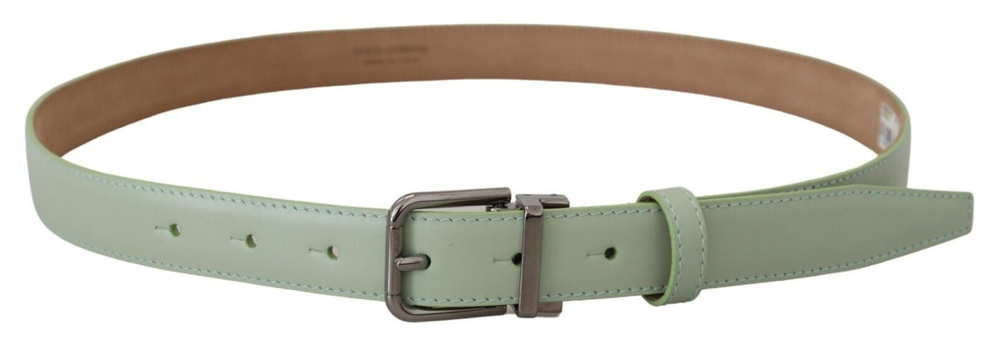 Elegant Mint Green Leather Belt