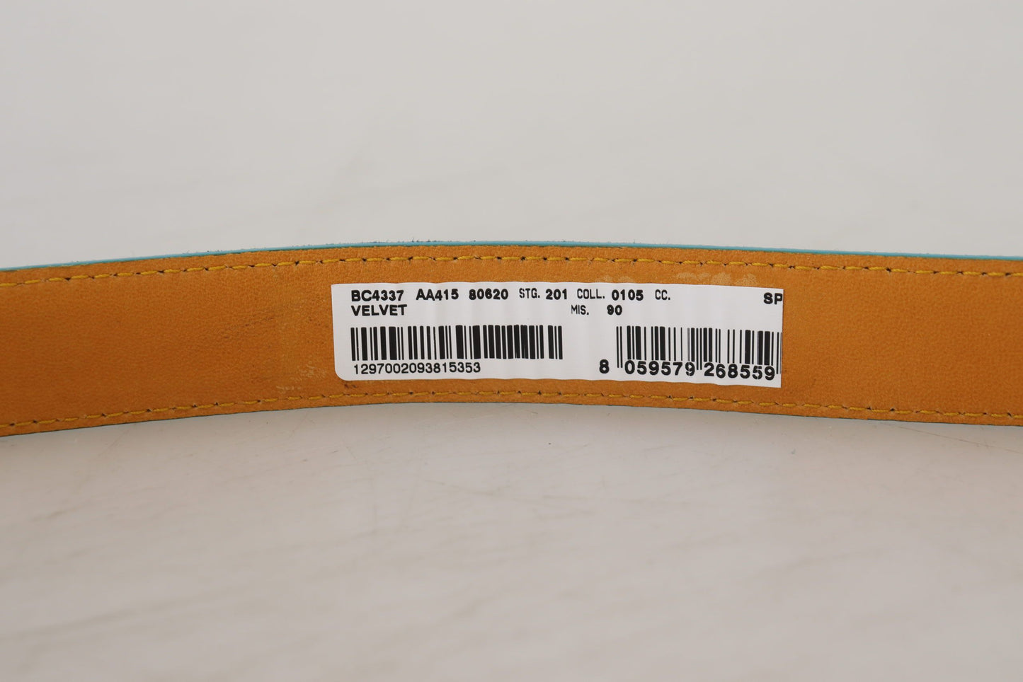 Elegant Blue Velvet Leather Belt