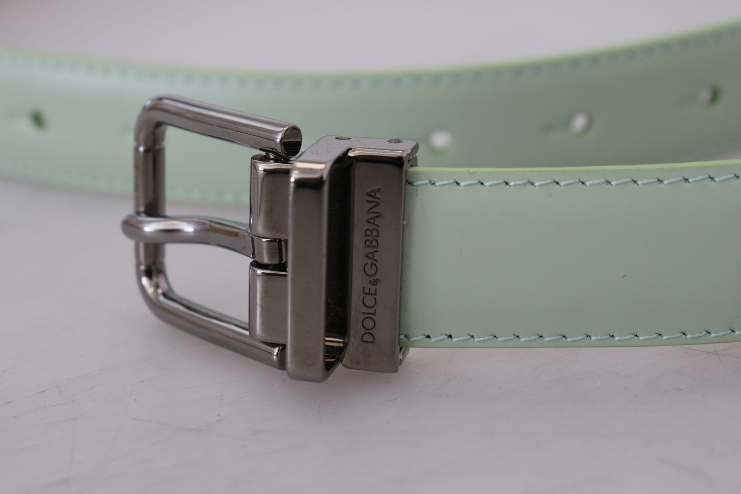 Elegant Mint Green Leather Belt