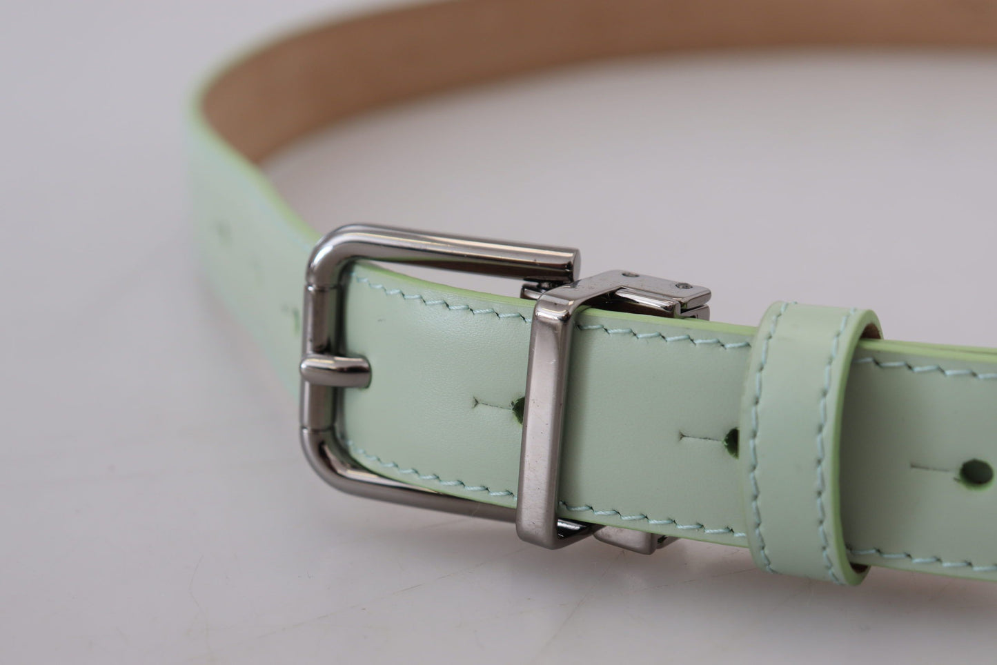 Elegant Mint Green Leather Belt