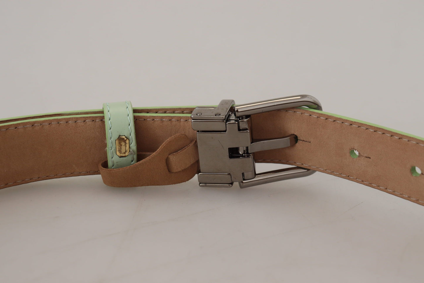 Elegant Mint Green Leather Belt