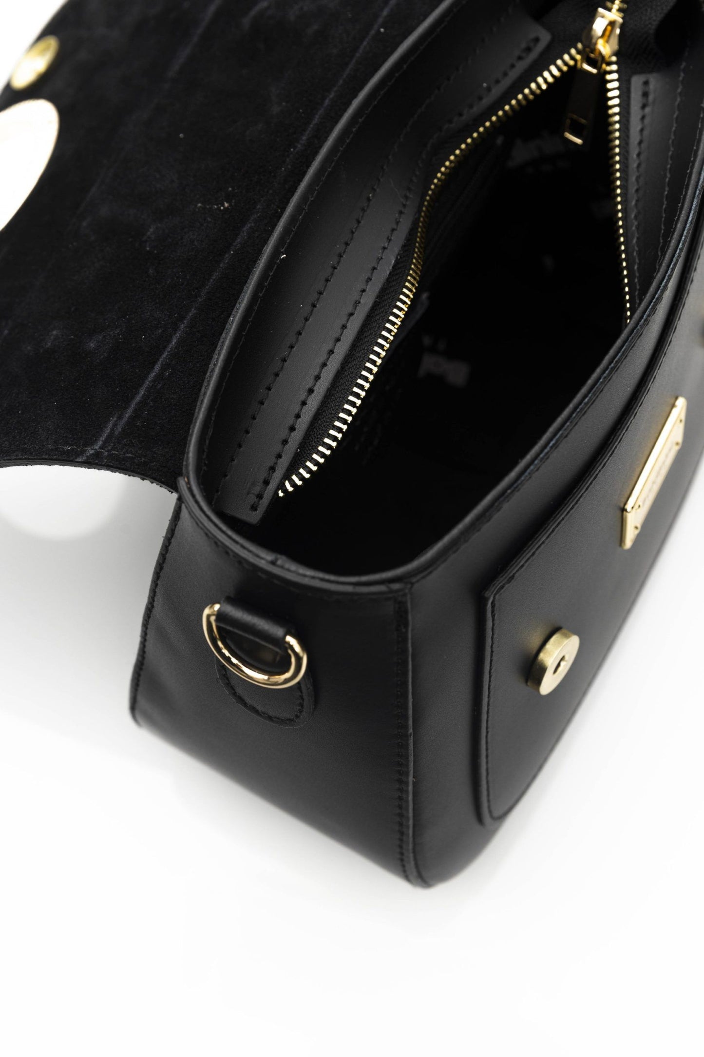Black Leather Women Shoulder Bag