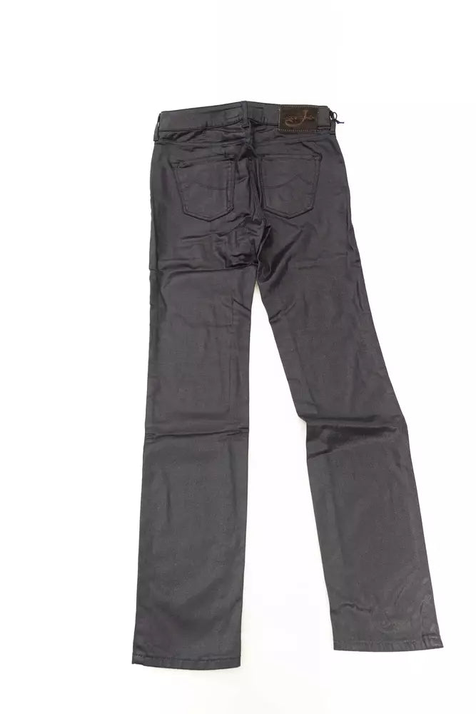 Gray Cotton Women Jeans